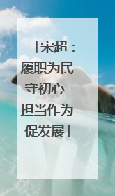 宋超：履职为民守初心 担当作为促发展