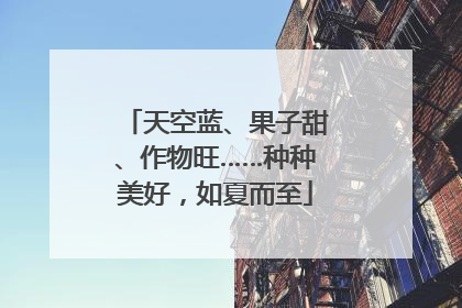 天空蓝、果子甜、作物旺……种种美好，如夏而至