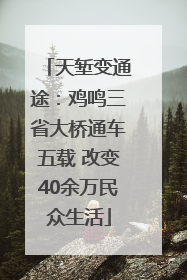 天堑变通途：鸡鸣三省大桥通车五载 改变40余万民众生活