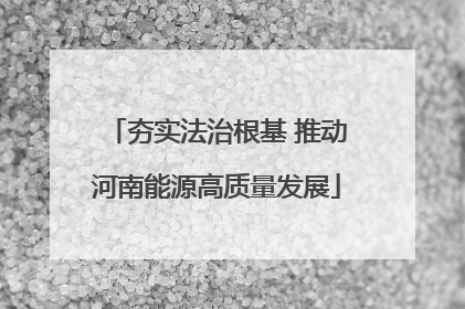 夯实法治根基 推动河南能源高质量发展