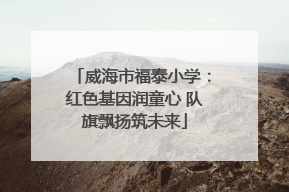 威海市福泰小学：红色基因润童心 队旗飘扬筑未来