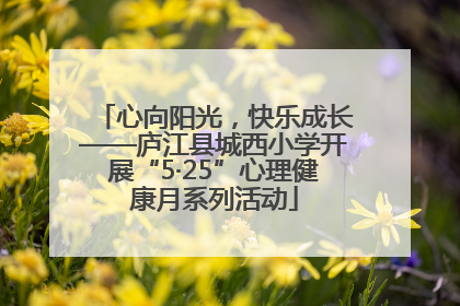 心向阳光，快乐成长——庐江县城西小学开展“5·25”心理健康月系列活动