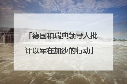 德国和瑞典领导人批评以军在加沙的行动