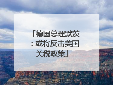 德国总理默茨：或将反击美国关税政策