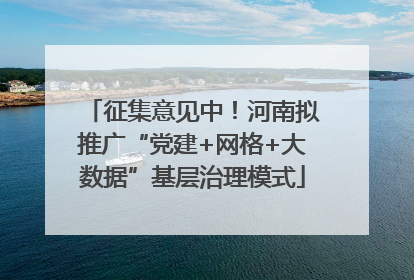 征集意见中！河南拟推广“党建+网格+大数据”基层治理模式