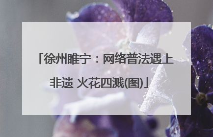 徐州睢宁：网络普法遇上非遗 火花四溅(图)
