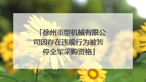 徐州重型机械有限公司因存在违规行为被暂停全军采购资格