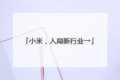 小米，入局新行业→