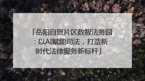 岳阳自贸片区数智法务园:以AI赋能司法,打造新时代法律服务新标杆