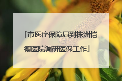 市医疗保障局到株洲恺德医院调研医保工作