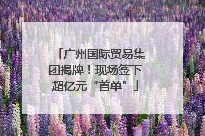 广州国际贸易集团揭牌！现场签下超亿元“首单”