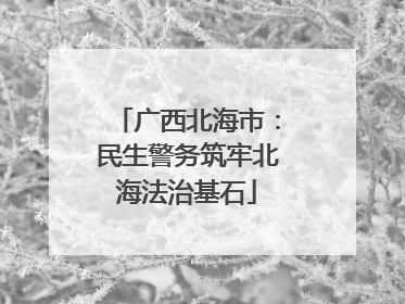 广西北海市：民生警务筑牢北海法治基石