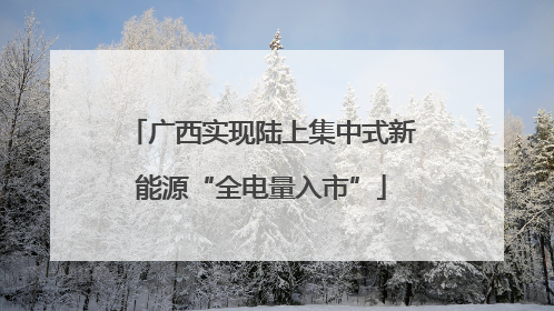 广西实现陆上集中式新能源“全电量入市”