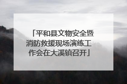 平和县文物安全暨消防救援现场演练工作会在大溪镇召开
