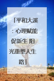 平和大溪：心理赋能促新生 阳光重塑人生路
