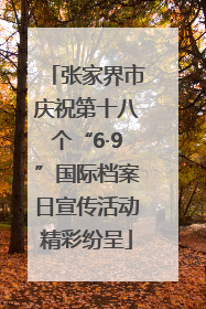 张家界市庆祝第十八个“6·9”国际档案日宣传活动精彩纷呈