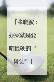 张晓波：办案就是要啃最硬的“骨头”