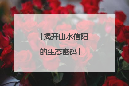 揭开山水信阳的生态密码