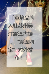 意境品牌入驻苏州吴江震泽古镇，“震泽四宝”对外发布！