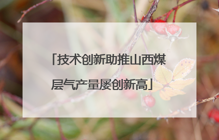 技术创新助推山西煤层气产量屡创新高
