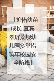 护佑幼苗成长 宜宾翠屏菜坝幼儿园多举措筑牢校园安全防线