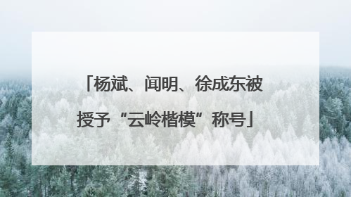 杨斌、闻明、徐成东被授予“云岭楷模”称号