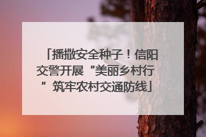 播撒安全种子！信阳交警开展“美丽乡村行”筑牢农村交通防线