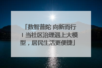 数智普陀 向新而行〡当社区治理遇上大模型，居民生活更便捷