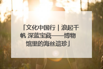 文化中国行｜浪起千帆 深蓝宝藏——博物馆里的海丝遗珍