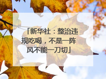 新华社：整治违规吃喝，不是一阵风不能一刀切