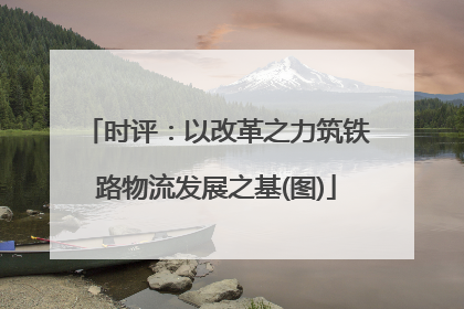 时评：以改革之力筑铁路物流发展之基(图)