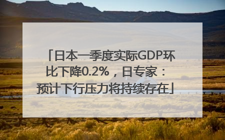 日本一季度实际GDP环比下降0.2%，日专家：预计下行压力将持续存在