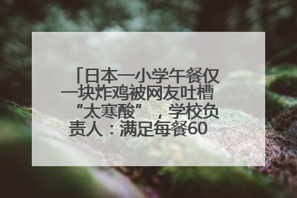 日本一小学午餐仅一块炸鸡被网友吐槽“太寒酸”，学校负责人：满足每餐600千卡的标准