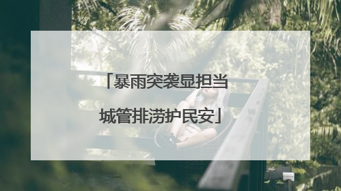 暴雨突袭显担当 城管排涝护民安