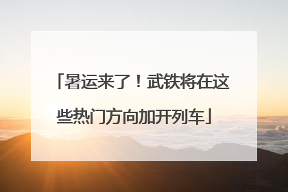 暑运来了！武铁将在这些热门方向加开列车