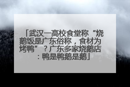 武汉一高校食堂称“烧鹅饭是广东俗称，食材为烤鸭”？广东多家烧鹅店：鸭是鸭鹅是鹅