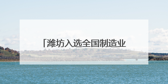 潍坊入选全国制造业数字化转型典型案例