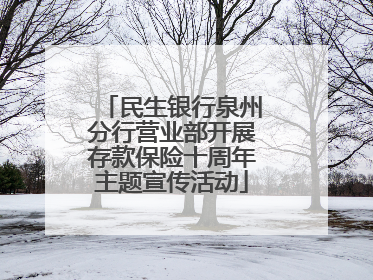 民生银行泉州分行营业部开展存款保险十周年主题宣传活动