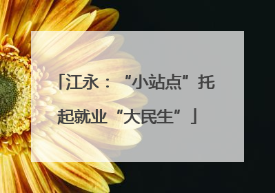 江永：“小站点”托起就业“大民生”