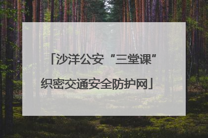 沙洋公安“三堂课”织密交通安全防护网