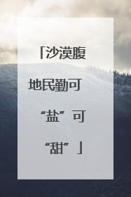 沙漠腹地民勤可“盐”可“甜”
