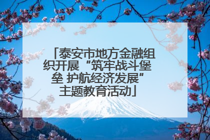 泰安市地方金融组织开展“筑牢战斗堡垒 护航经济发展”主题教育活动