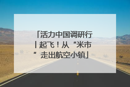 活力中国调研行丨起飞！从“米市”走出航空小镇
