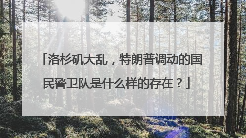 洛杉矶大乱，特朗普调动的国民警卫队是什么样的存在？