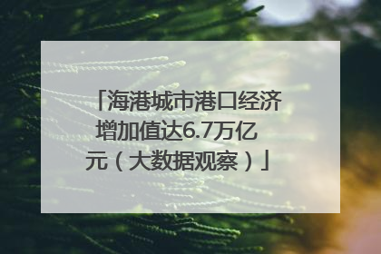 海港城市港口经济增加值达6.7万亿元（大数据观察）