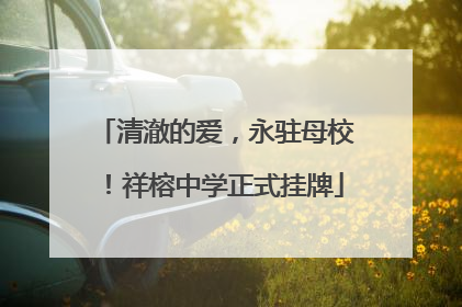 清澈的爱，永驻母校！祥榕中学正式挂牌