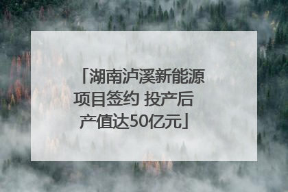 湖南泸溪新能源项目签约 投产后产值达50亿元