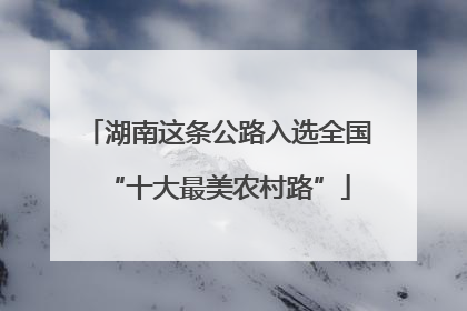 湖南这条公路入选全国“十大最美农村路”