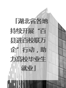 湖北省各地持续开展“百县进百校联万企”行动，助力高校毕业生就业