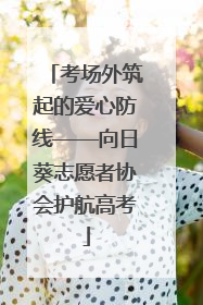 考场外筑起的爱心防线——向日葵志愿者协会护航高考